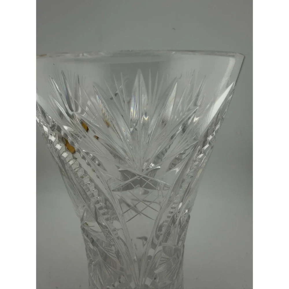 Clear Cut Crystal Starburst Flared Flower Vase